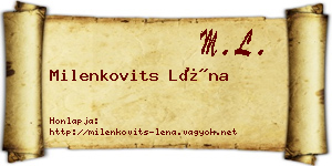 Milenkovits Léna névjegykártya